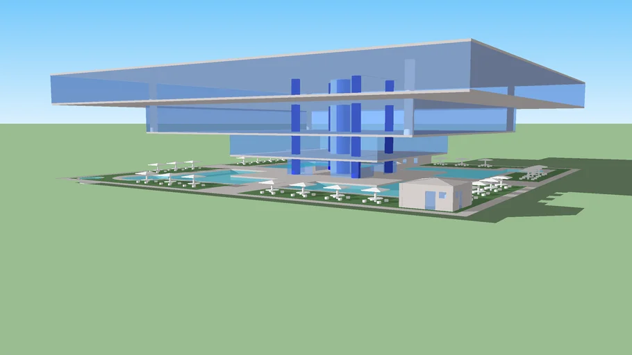 inverted glass pyramid building concept