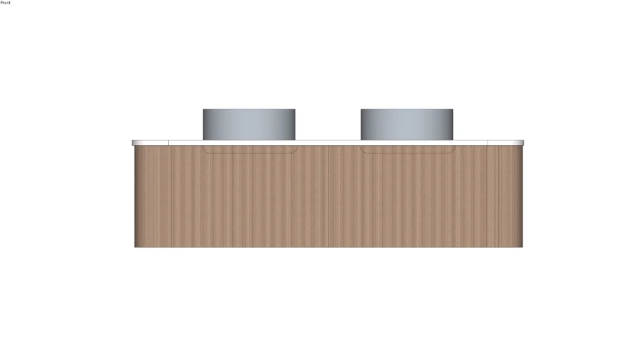 Wall hung double vanity - curved