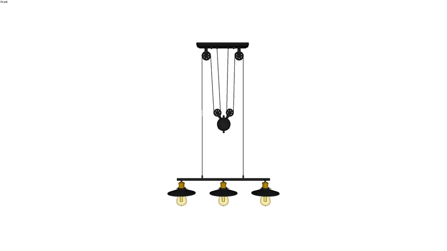 Pendente Roldana Industrial Trio Vintage