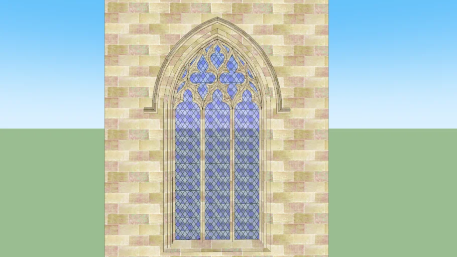 WINDOW WITH FLAMBOYANT GOTHIC TRACERY