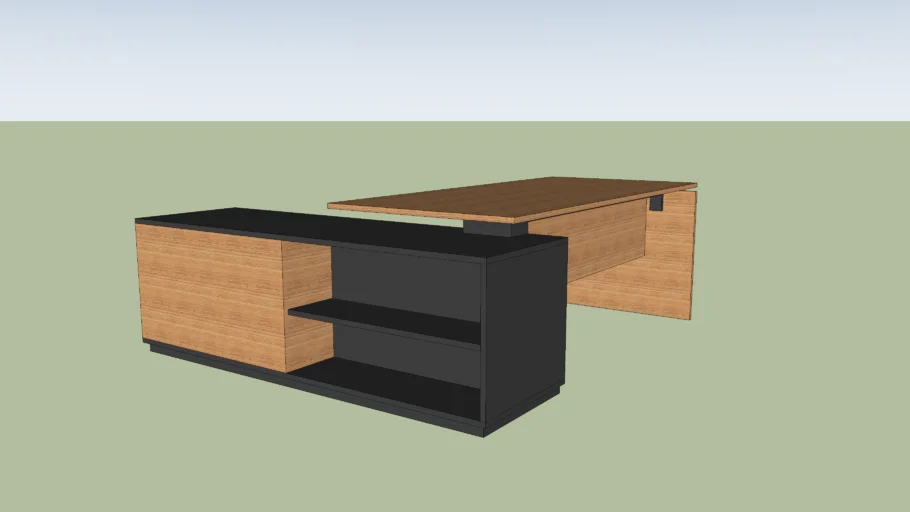 Executive desk with bookcase side