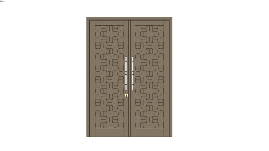 Pintu Double Motif Anyam Minimalis