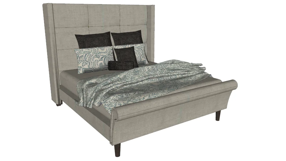 King Size bed with tufted Headboard