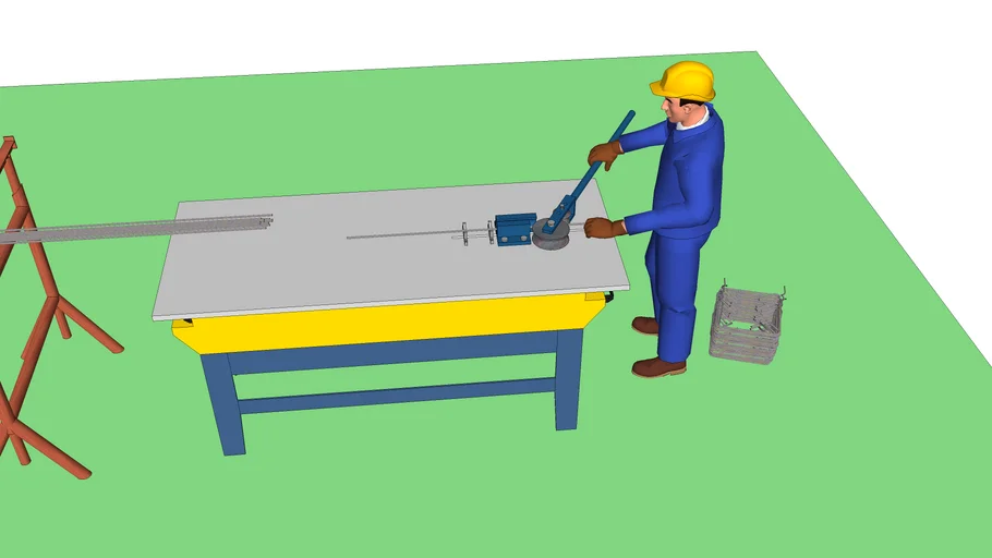 TABLE WITH MANUAL BENDING IRON | 3D Warehouse