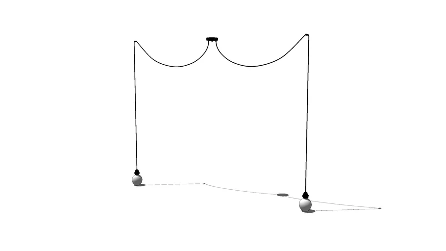 Suspension Luminaire Plafonnier Lustre 2 Fils 2,5m - Araigné - Hoopzï