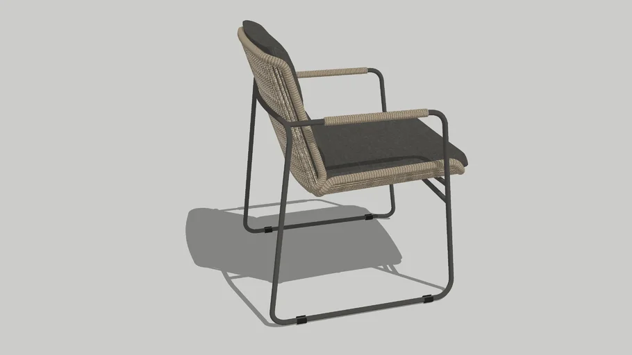 Parma stackable dining chair Taupe rope / Anthracite - Taste 4SO