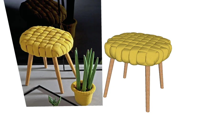 fabric knitted stool