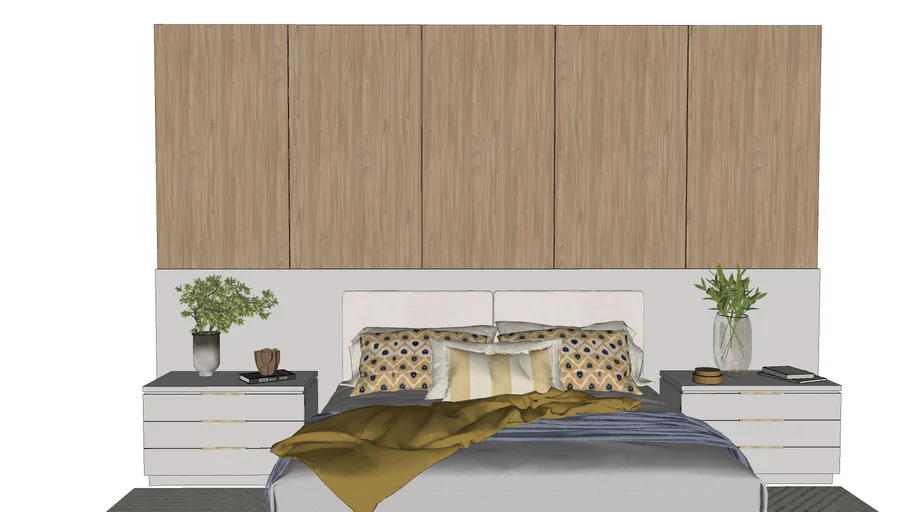 Cama de casal / quarto de casal / criado mudo