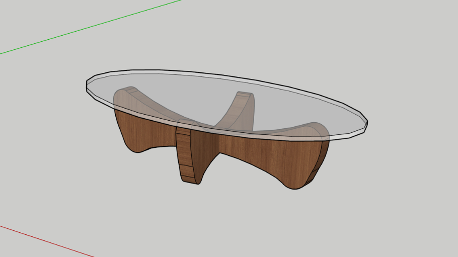 Contemporary modern glass and wood coffee table