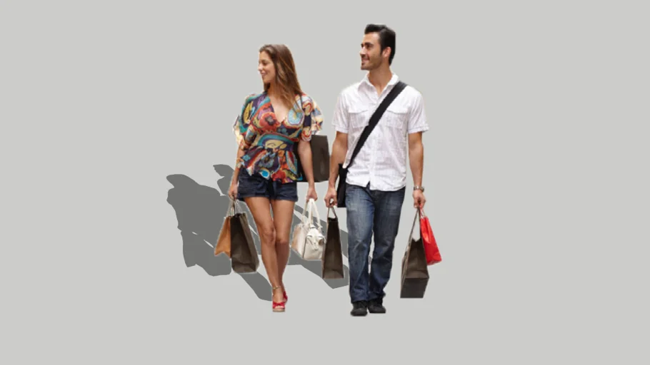 2D Couple People Shopping | Another quality 2D Face-Me People by zhenaaron