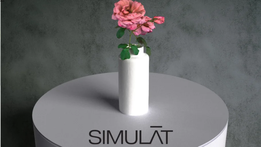 Flowers in Tall Vase