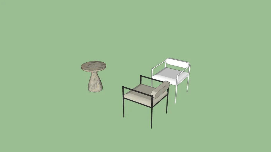 Barbana Chair Pewter Texture ARTERIORS PLUS SIDE TABLE