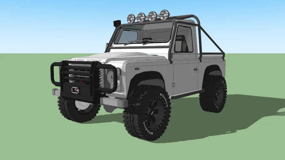 Land Rover Defender 90 pickup modified for offroad