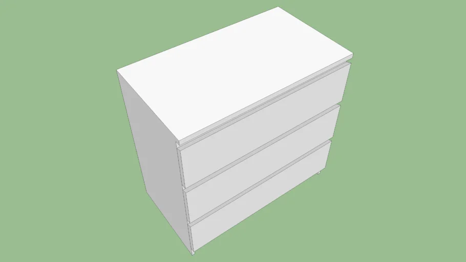 IKEA MALM Chest 3 Drawers white