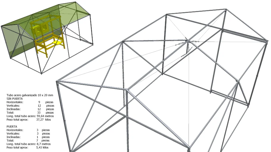 Estructura para soportar toldo