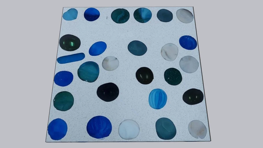 Colorful Round Glass in White Terrazzo