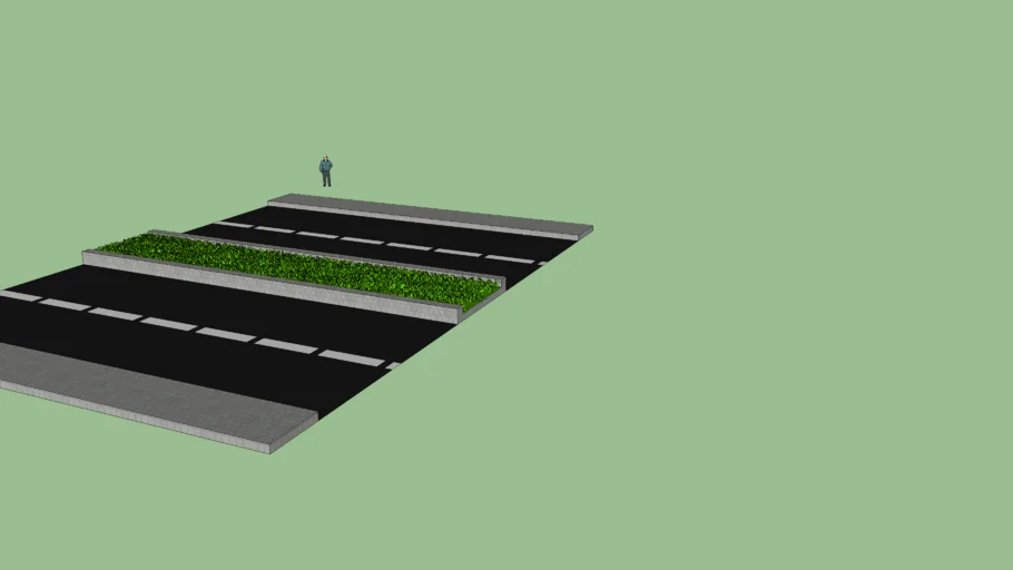 Four lane road with divider