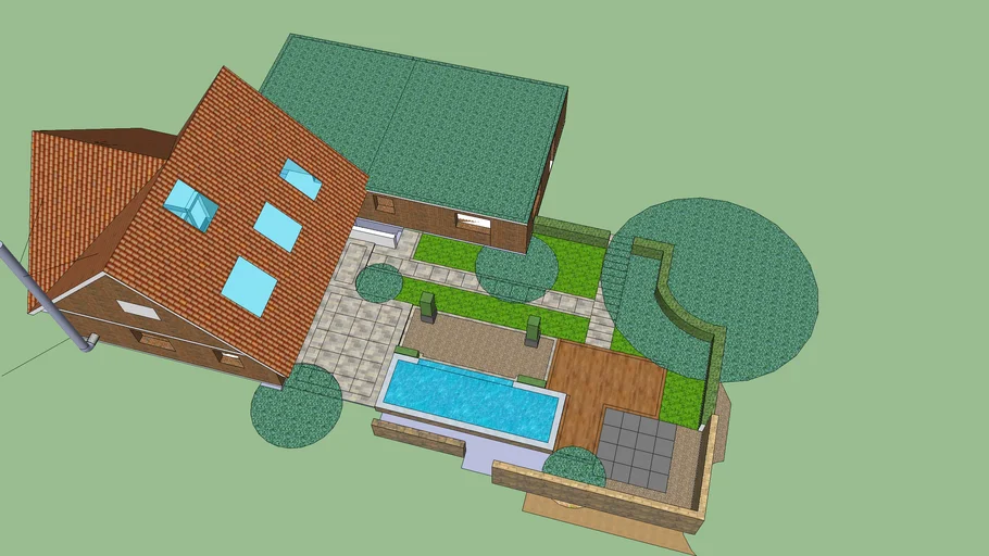 Haus mit pool im Garten