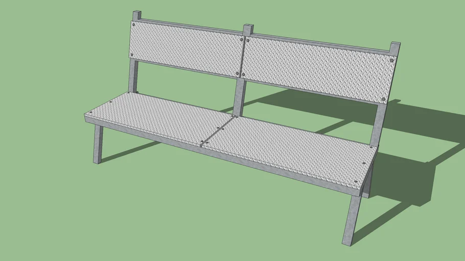 STEEL IRON BENCH PARK FURNITURE 3D MODEL FREE DOWNLOAD