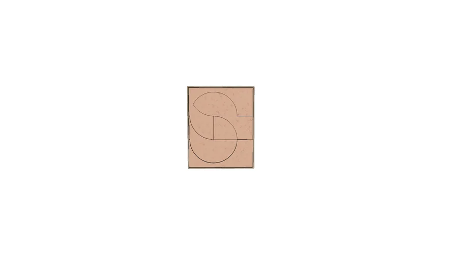 HKliving FRAMED RELIEF ART PANEL PEACH D LARGE