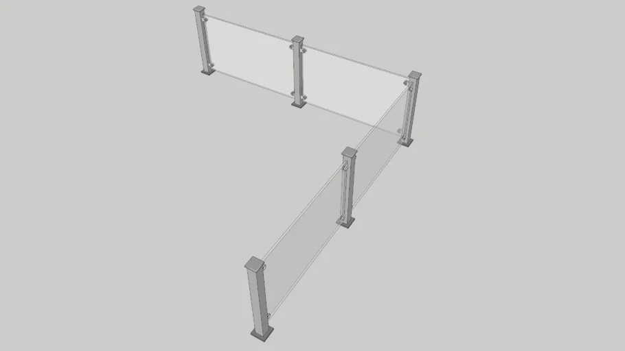 玻璃栏杆 glass railing -轮廓放样部件素材-Profile Builder Assembly
