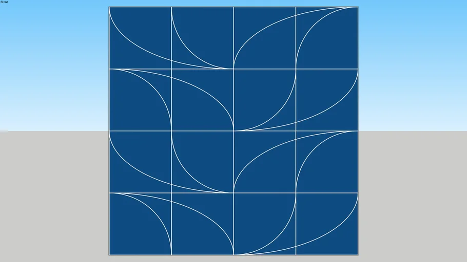 Azulejo - Hojas - Azul.