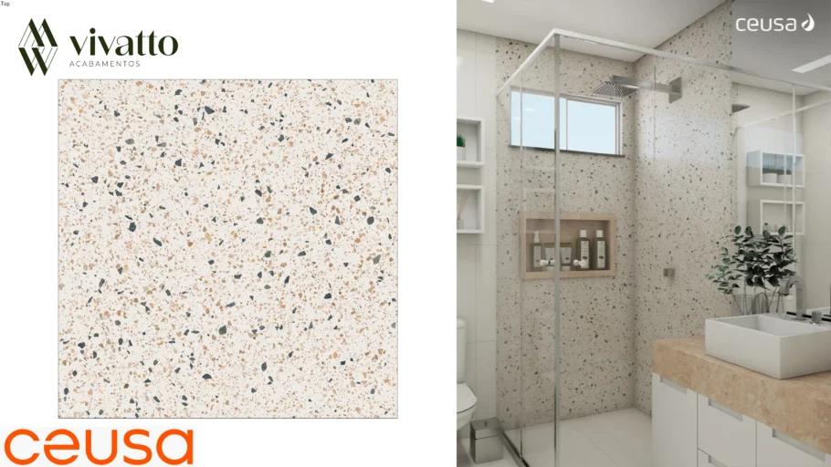Confete WH NAT 100x100 cm - Ceusa Porcelanato