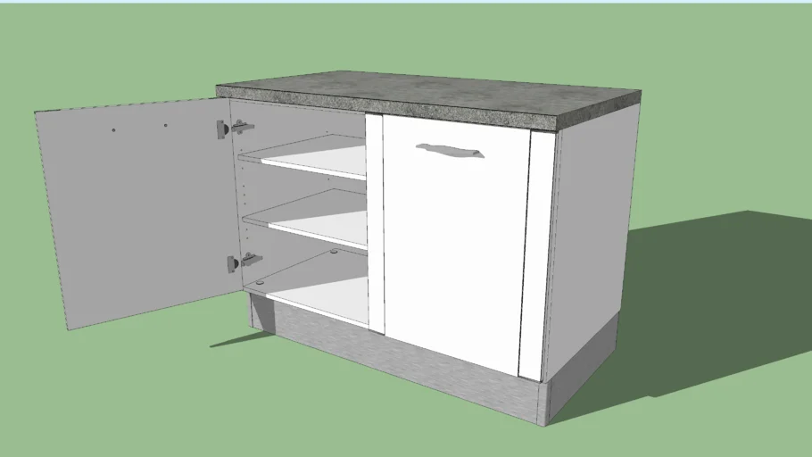 Meuble de cuisine bas 2 portes "Silver" Lapeyre