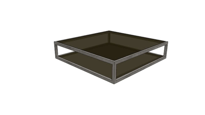 Modern furniture Square double glass coffee table