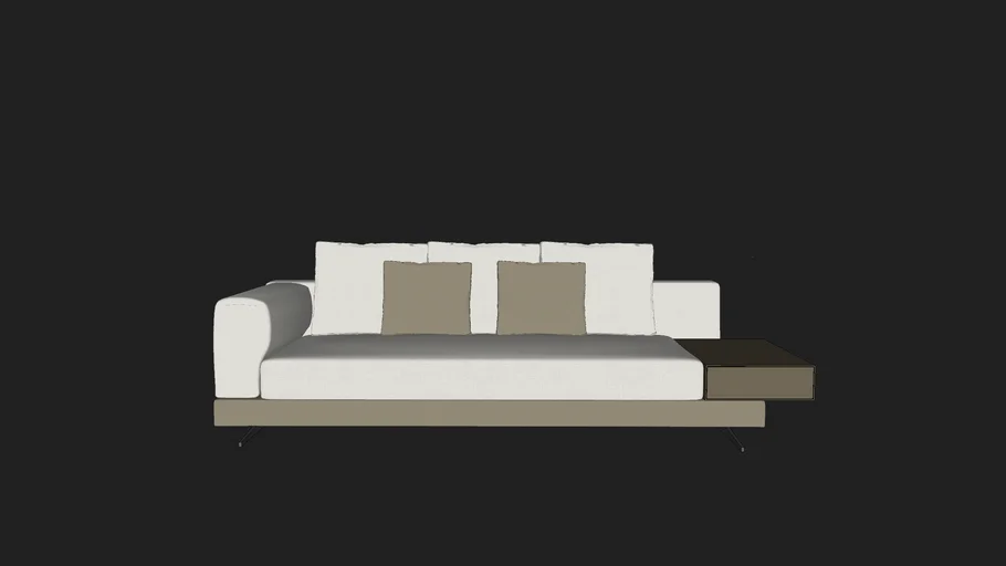 Minotti White Saddle Hide Sofa