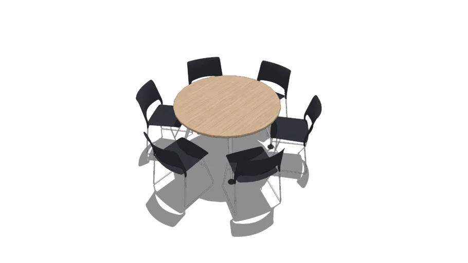 Cafe Table Scenario - Round Table Seating 6
