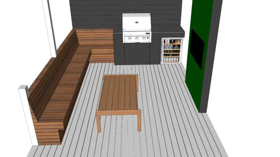bbq area with outdoor seating