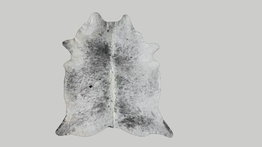 Tapete de Couro Formato Natural - Salt Pepper Preto e Branco