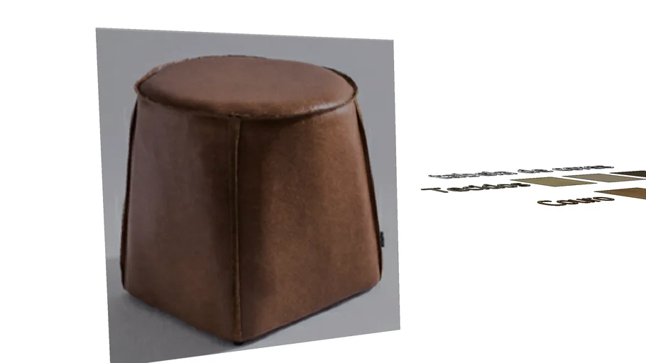 Puff Dot IX Couro Natural