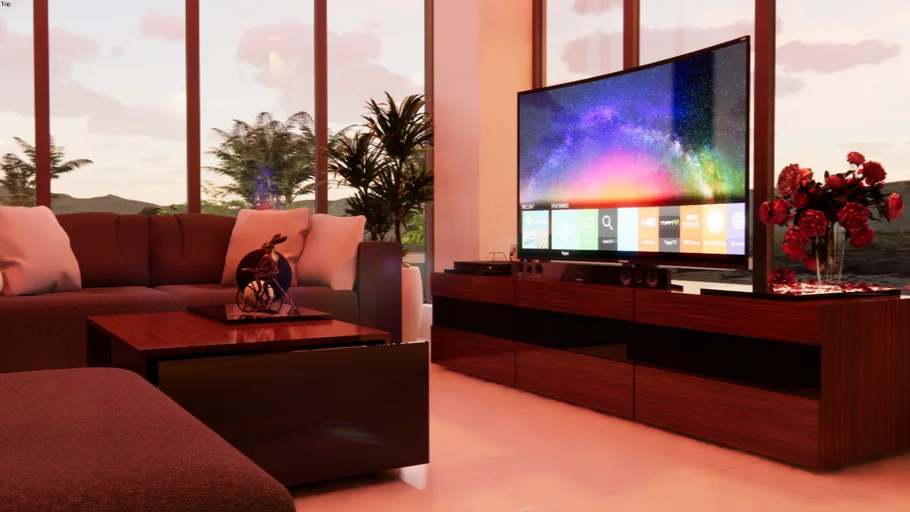 Simple Tv-Rack Design With Center Table