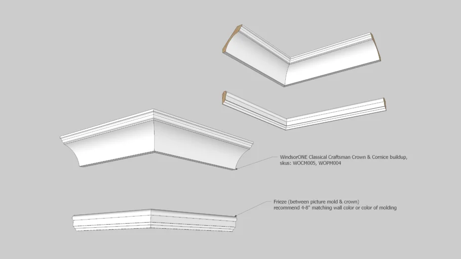 WindsorONE Classical Craftsman Moldings - Crown & Cornice Buildup