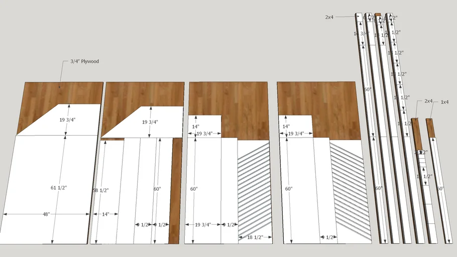 Showroom Tile Display Rack #2 Cut List