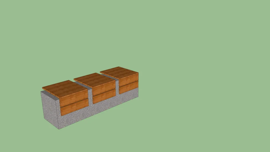Concrete Bench with Composite Wood Seats
