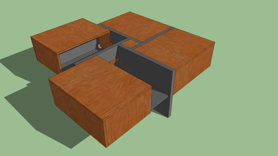 Mesa de centro cajonera