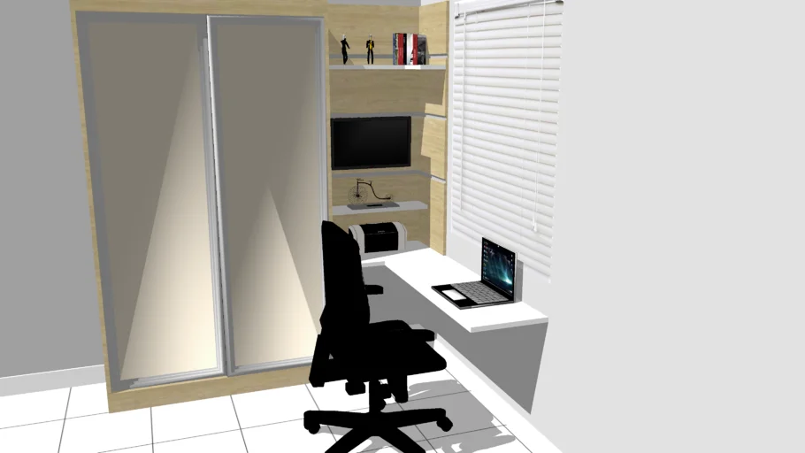 Wardrobe with desk
