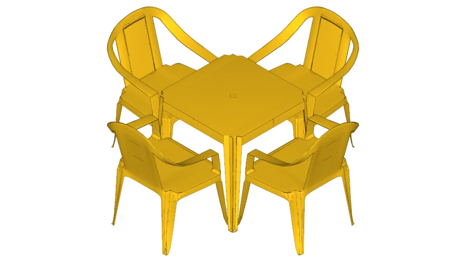 Mesa de bar de plástico com cadeiras