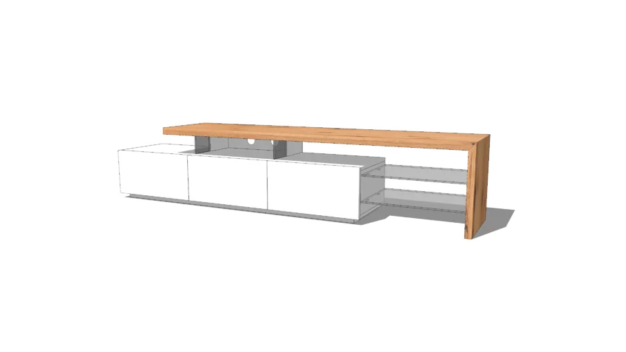 ALIMOS TV stand knotty oak white matt paint
