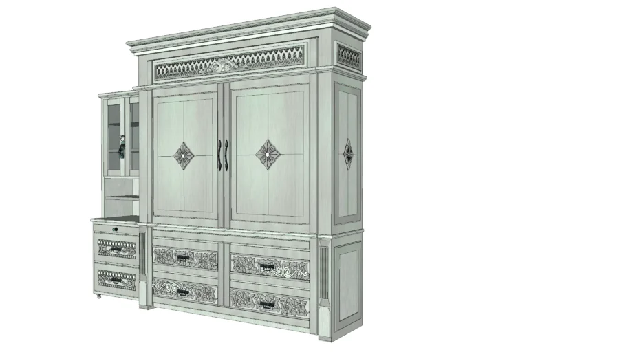 Princess: Verde Murphy/Wallbed with Side Cabinet