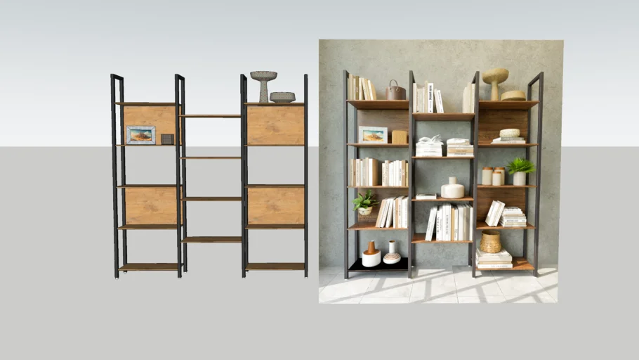 VASAGLE bookshelf, standing shelf, industrial design