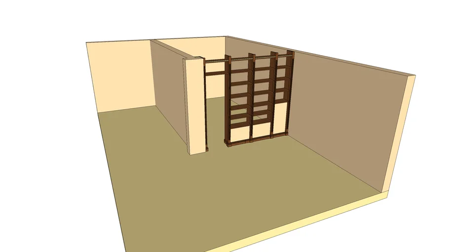 Book Shelf Room divider with Sliding door