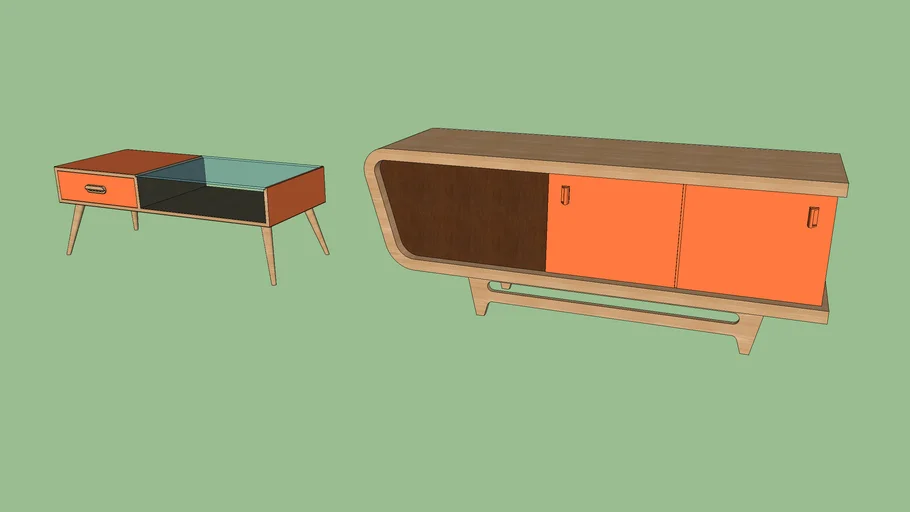Retro table & buffet
