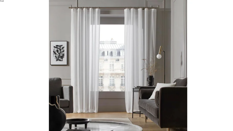 Gathered voile curtain KEA by Madura White / 69€ - 99€ TTC