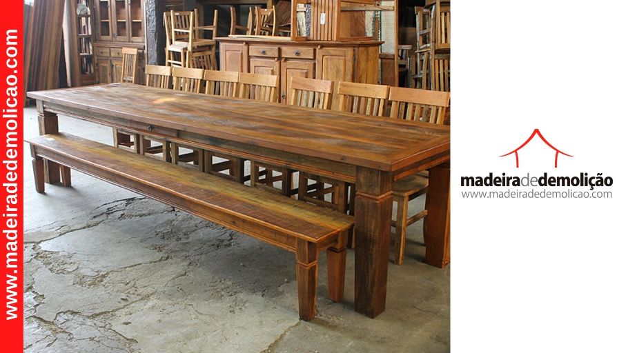 MESA DE MADEIRA - MESA RUSTICA - PREMIUM 3,00X1,00M