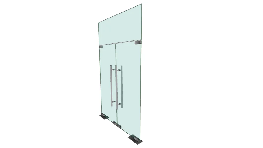Double Temper Glass Door 3D