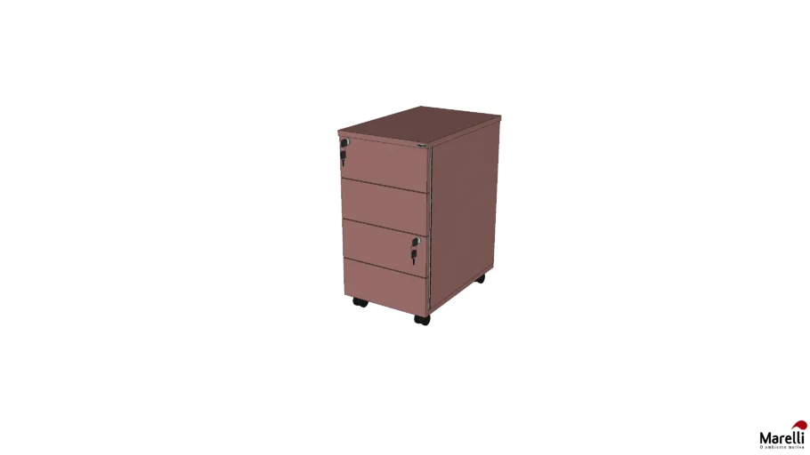 Gaveteiro 18mm 4 Gavetas com Rodízios 330x500x623mm (GM1218P00V/RORO)